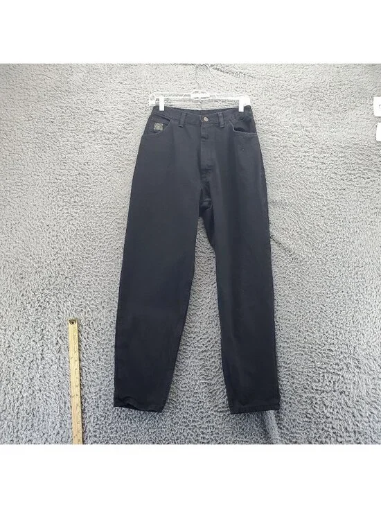 Wrangler Jeans Womens 12 Black High-Waisted Petite 100% Cotton Made In USA - Picture 1 of 10